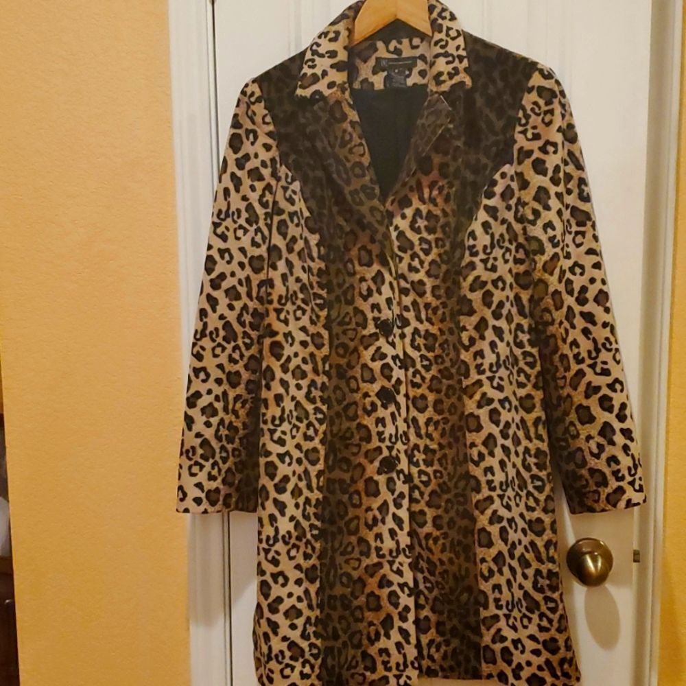 INC International Concepts Animsl Print coat Size M